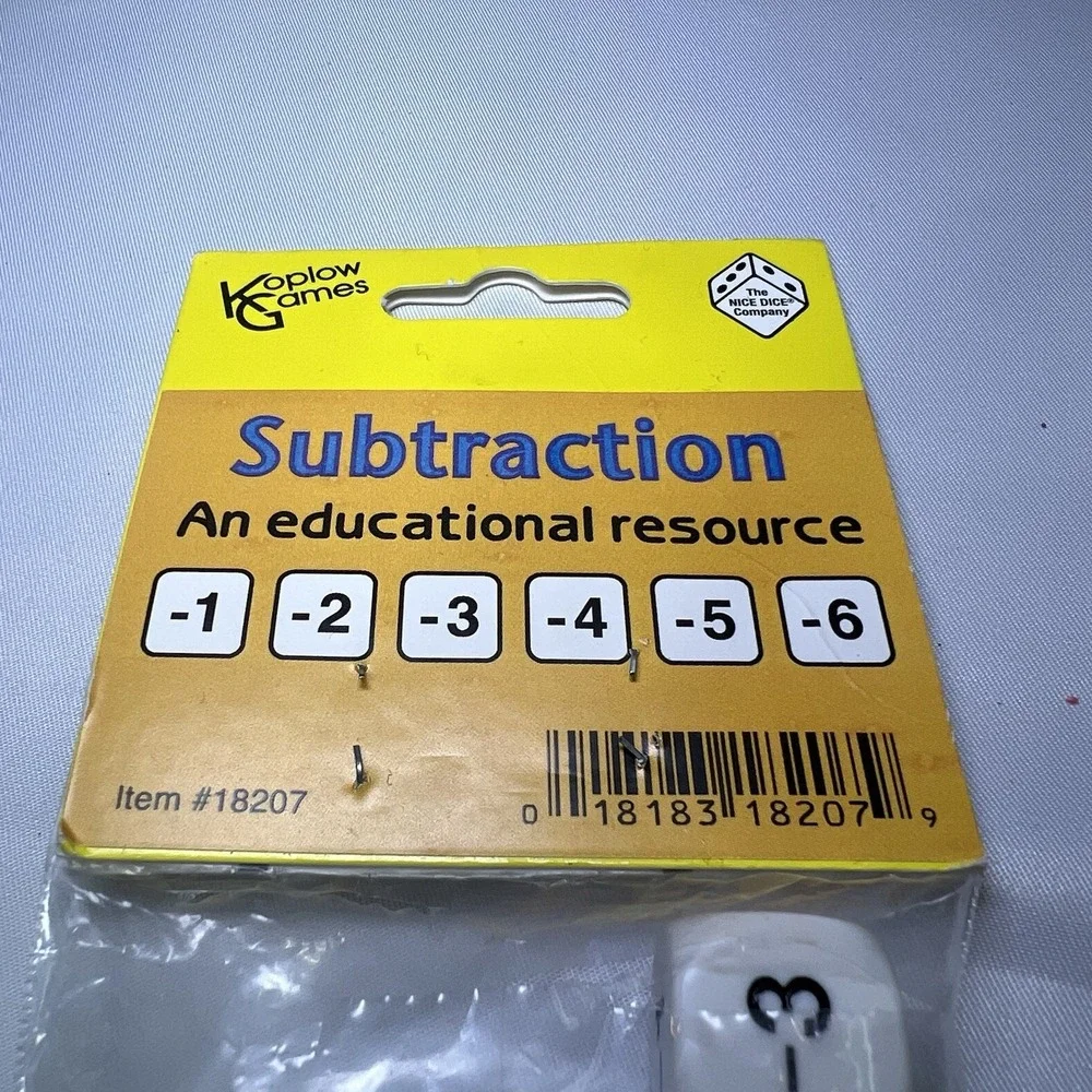 10 Subtraction Koplow Dice d6 Math Numbers‎ New Minus Vintage Open Package